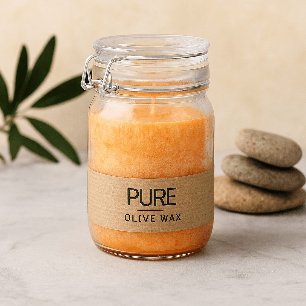Mandarin Scented Jar Candle Olive Wax 120x70 - SHAMTAM.COM