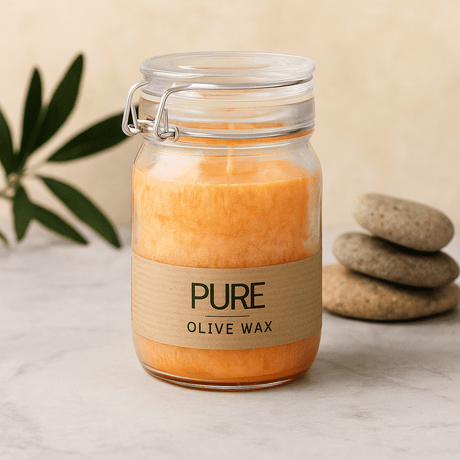 Mandarin Scented Jar Candle Olive Wax 120x70 - SHAMTAM.COM