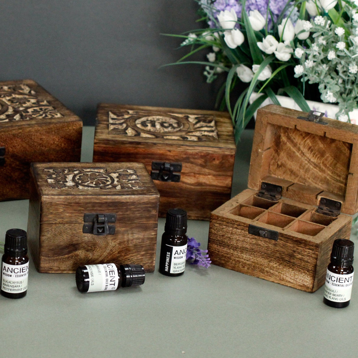 Essential Oils Box - Floral 24 Slots - SHAMTAM.COM