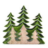 Mango Wood 3D Evergreen Trees Mantel Decor 20x23cm - SHAMTAM.COM