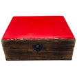 Large Ceramic Glazed Wood Box - 20x15x7.5cm - Red - SHAMTAM.COM