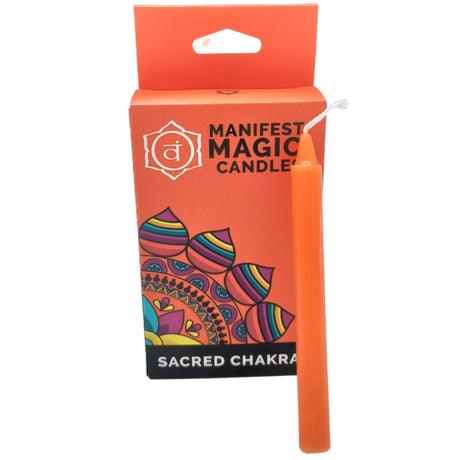 Manifest Magic Candles (pack of 12) - Orange - Sacral Chakra - Svadhisthana - SHAMTAM.COM