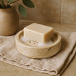 Marble Soap Dish, Honey Marble Round Flat - SHAMTAM.COM