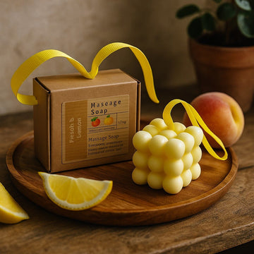 Massage Soap Bar, Peach and Lemon