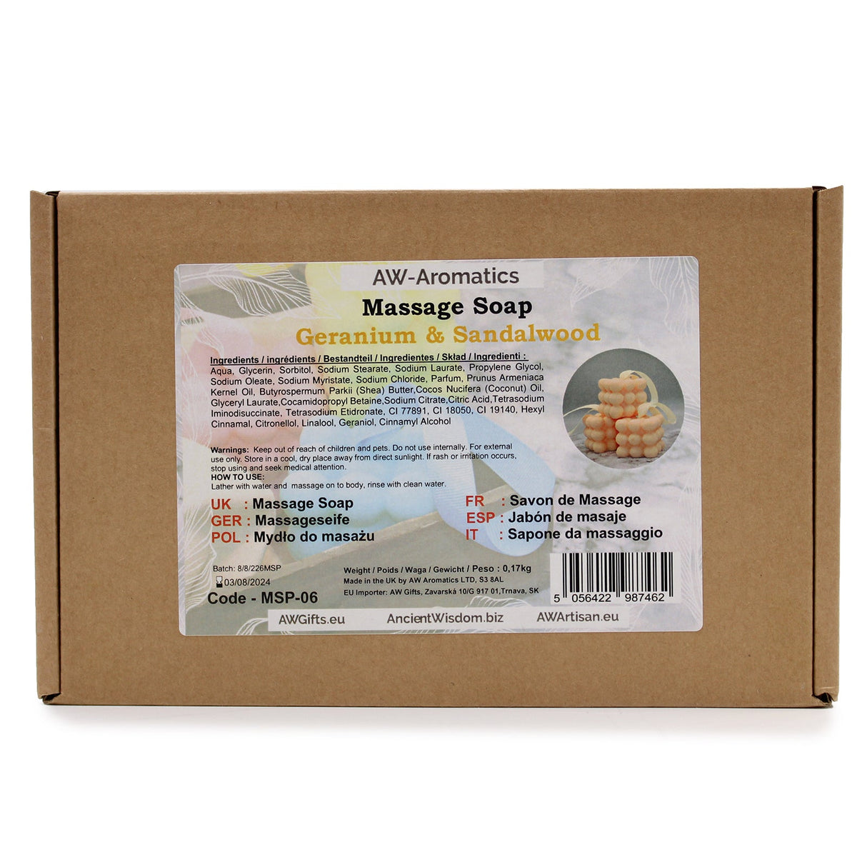 Massage Soaps - Geranium & Sandalwood - SHAMTAM.COM