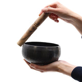 Singing Bowl Black Beaten - 15cm - SHAMTAM.COM