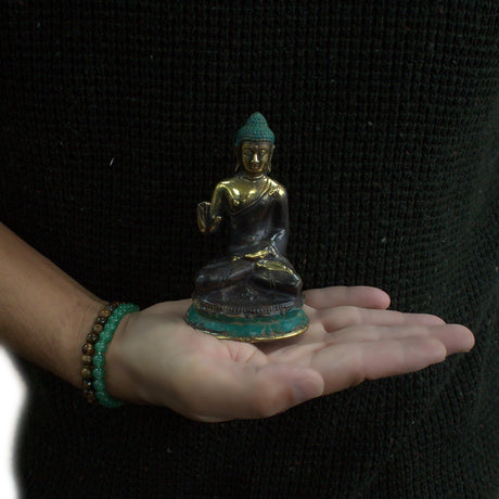 Med Hand Up Sitting Buddha - SHAMTAM.COM