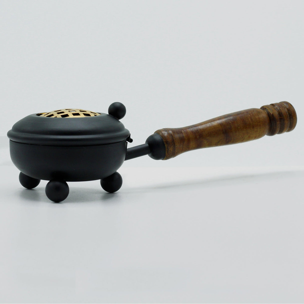 Med Iron Censer Incense Burner - Gold detail - SHAMTAM.COM