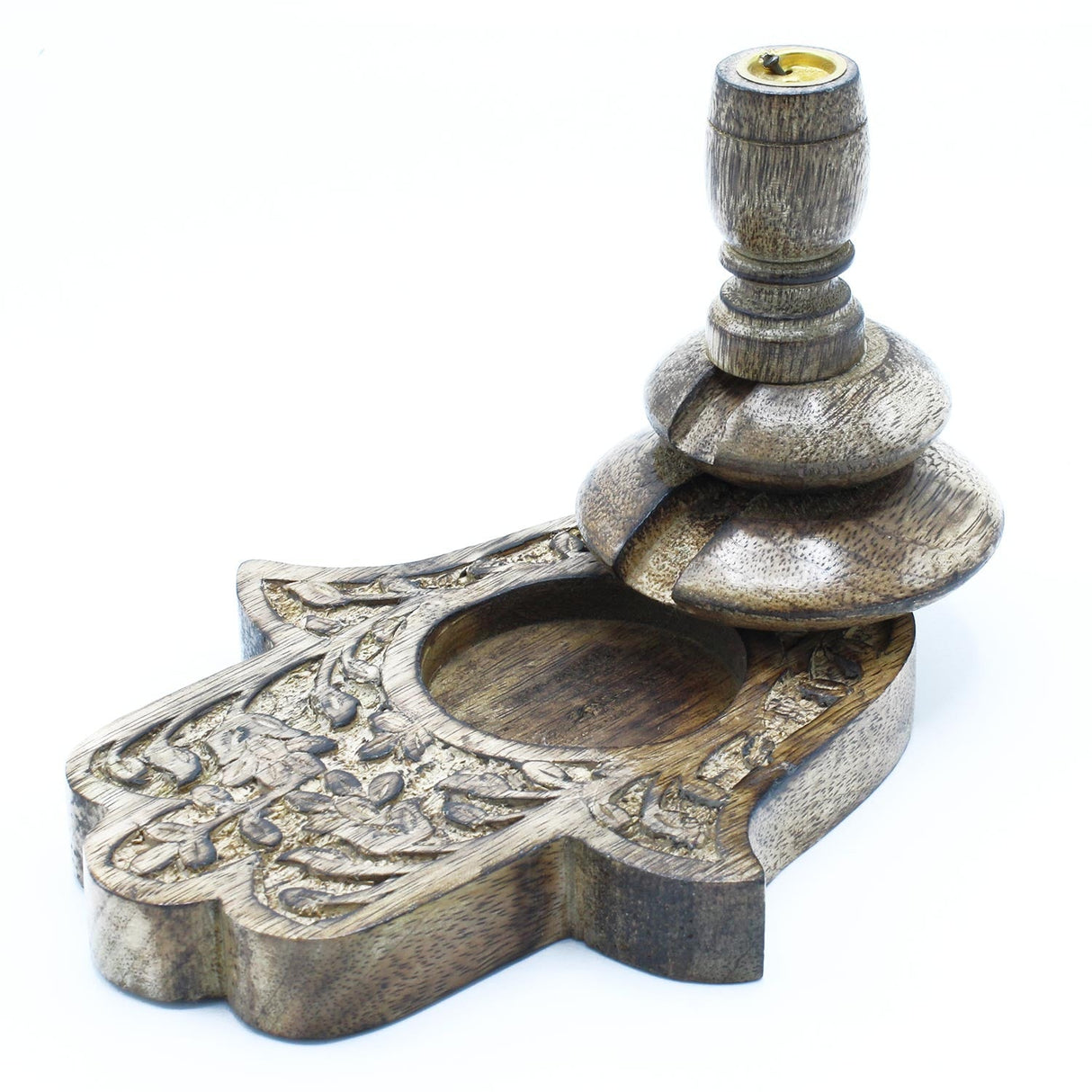 Backflow Burner - Mango Wood Hamsa - SHAMTAM.COM