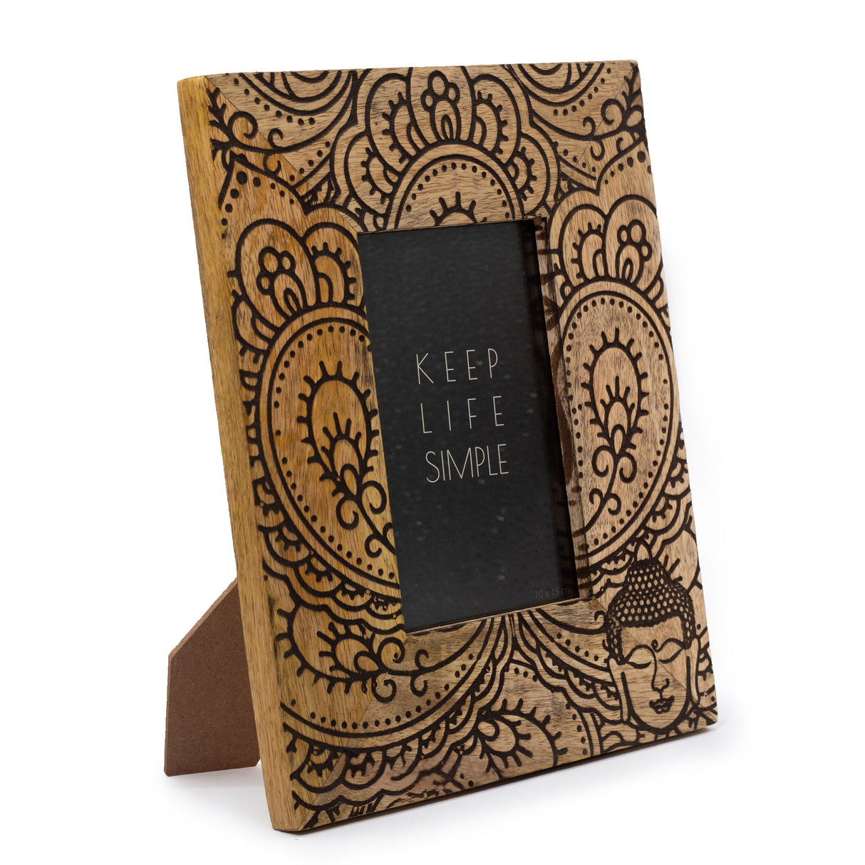 Med Mango Wood Picture Framel (for 10x15cm) 26x20x2cm - Buddha - Black - SHAMTAM.COM
