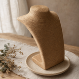 Med Necklace Display - Coffee — styled in a warm, naturally lit interior