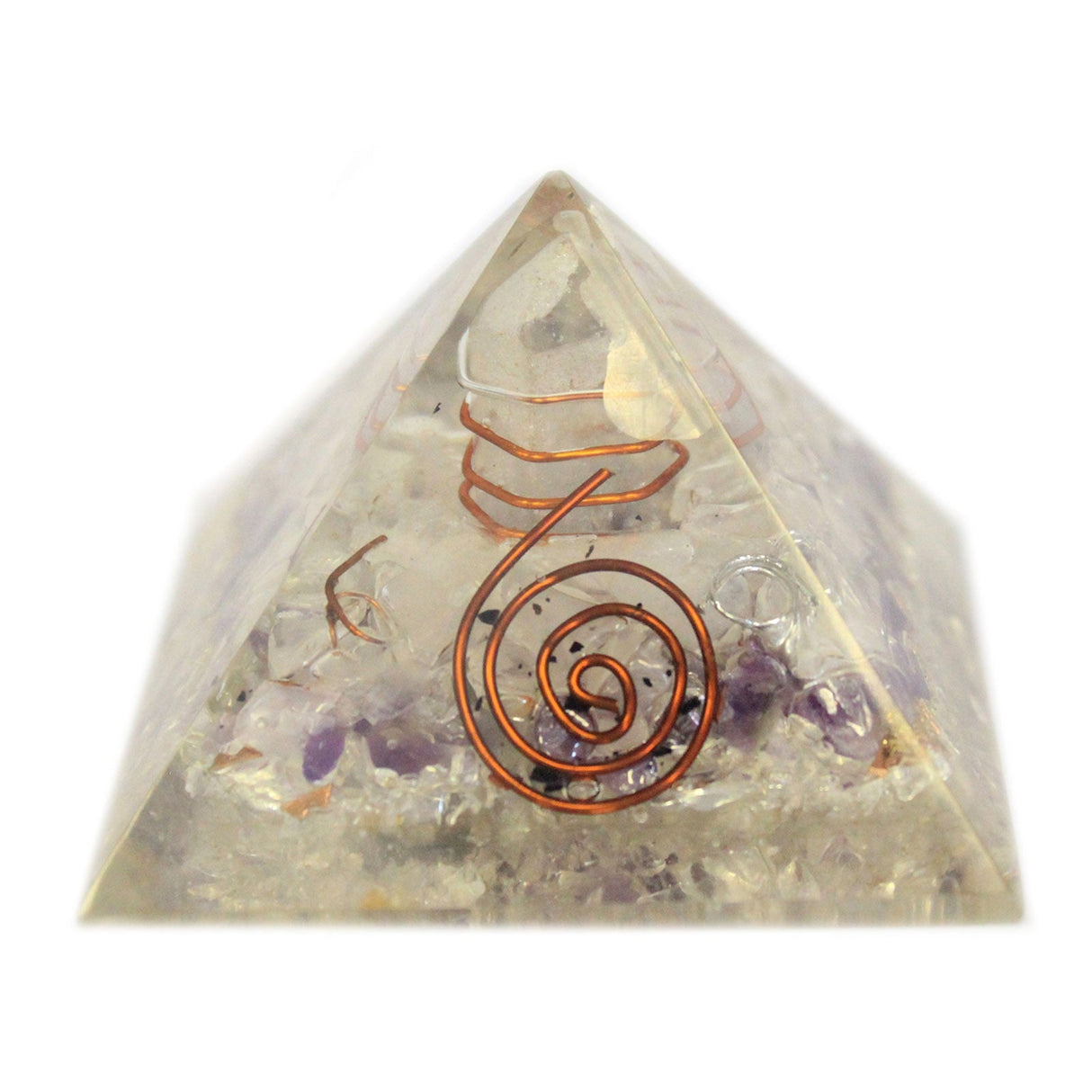 Orgonite Pyramid Gemstones, Crystals and Copper 55mm - SHAMTAM.COM