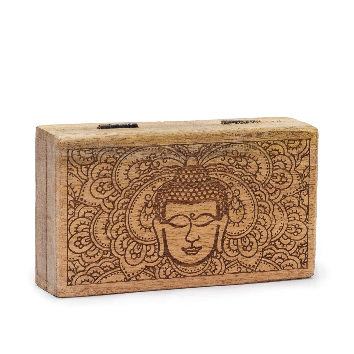 Med Square Box 17x10x4.2cm - Buddha Face Black Engraved - SHAMTAM.COM