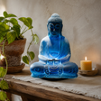 Lampe Bouddha de Méditation Bleu Ciel - Socle Ovale