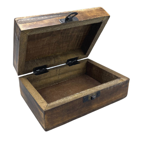 Medium Ceramic Glazed Wood Box - 15x10x6cm - Concrete - SHAMTAM.COM