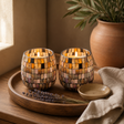 Candele in Vaso di Vetro Medio - Mosaico Ambra