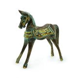 Medium Gold & Turquoise Horse 25 cm - SHAMTAM.COM