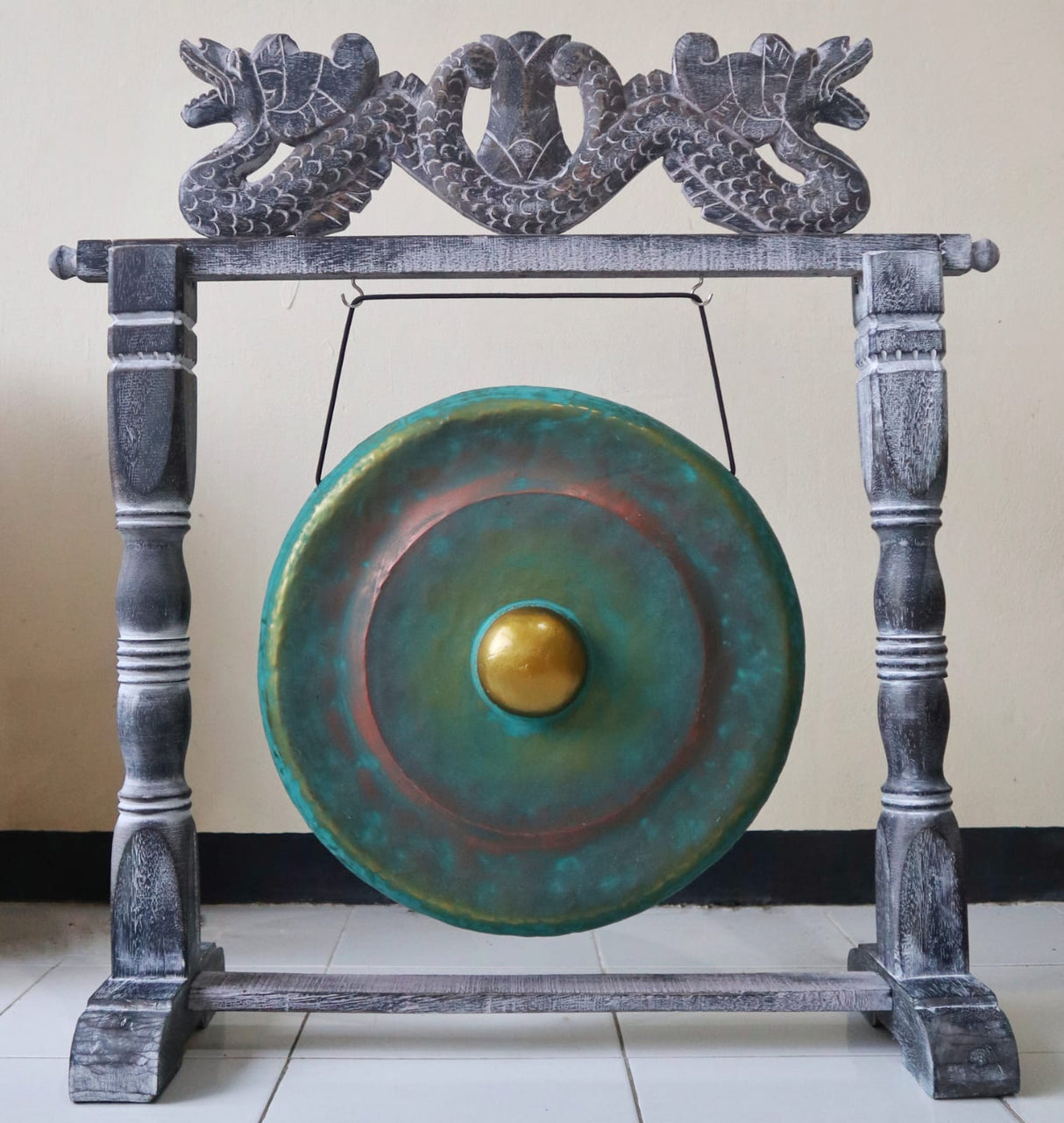 Gong in Stand - 50cm - Greenwash - SHAMTAM.COM