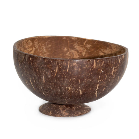 Medium Handcrafted Coconut Shell Footed Bowl - SHAMTAM.COM