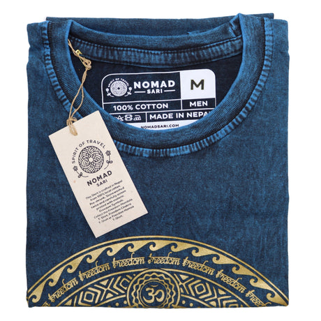 Medium Stone Washed T-Shirt - Chakra - Blue - SHAMTAM.COM