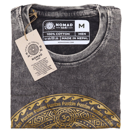 Medium Stone Washed T-Shirt - Chakra - Dark Grey - SHAMTAM.COM