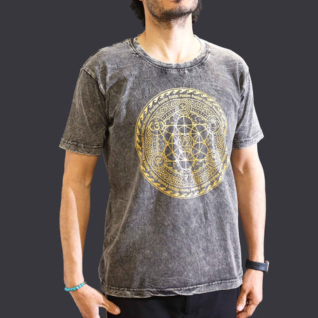 Medium Stone Washed T-Shirt - Chakra - Dark Grey - SHAMTAM.COM
