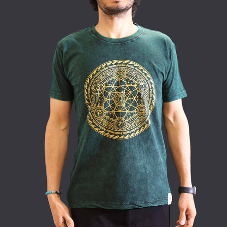 Medium Stone Washed T-Shirt - Chakra - Green - SHAMTAM.COM