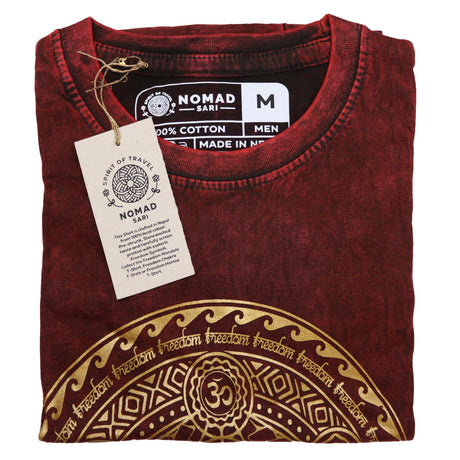 Medium Stone Washed T-Shirt - Chakra - Maroon - SHAMTAM.COM