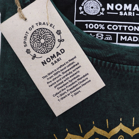 Medium Stone Washed T-Shirt - Mandala - Green - SHAMTAM.COM