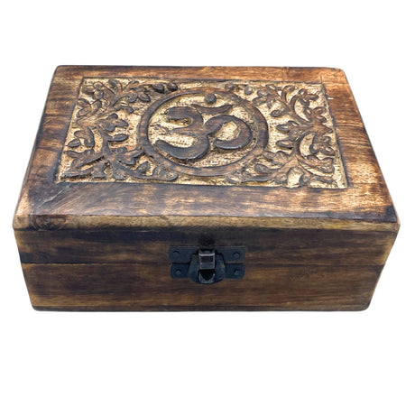 Medium Wooden Keepsake Box 15x10x6cm - Om - SHAMTAM.COM