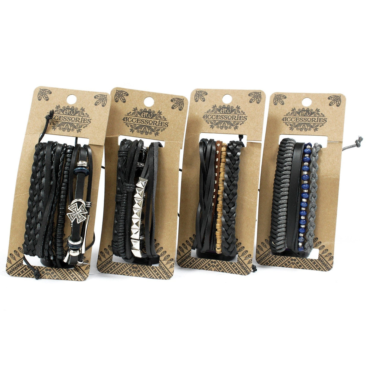 Mens Bracelet Sets - Black & Macho (asst) - SHAMTAM.COM