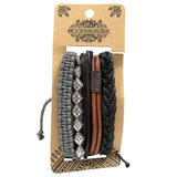 Mens Bracelet Sets - Metal & Leather (asst) - SHAMTAM.COM