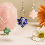 Merkaba Star Crystal Pendulum, Assorted Gemstones - SHAMTAM.COM