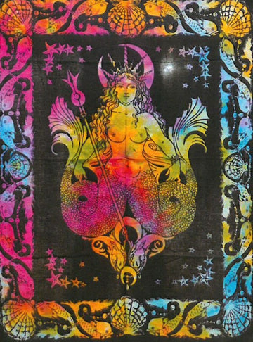 Mermaid Wall Tapestry Cotton Hand Printed in India