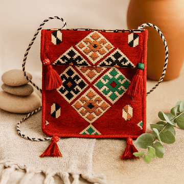 Τσάντα Ταχυδρόμου Boho Κόκκινο Kilim