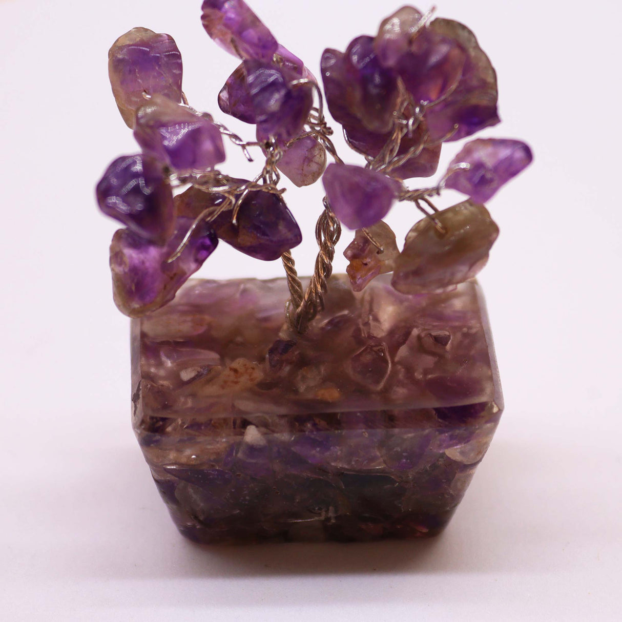 Amethyst Tree On Orgonite Base - 15 Gemstones - SHAMTAM.COM