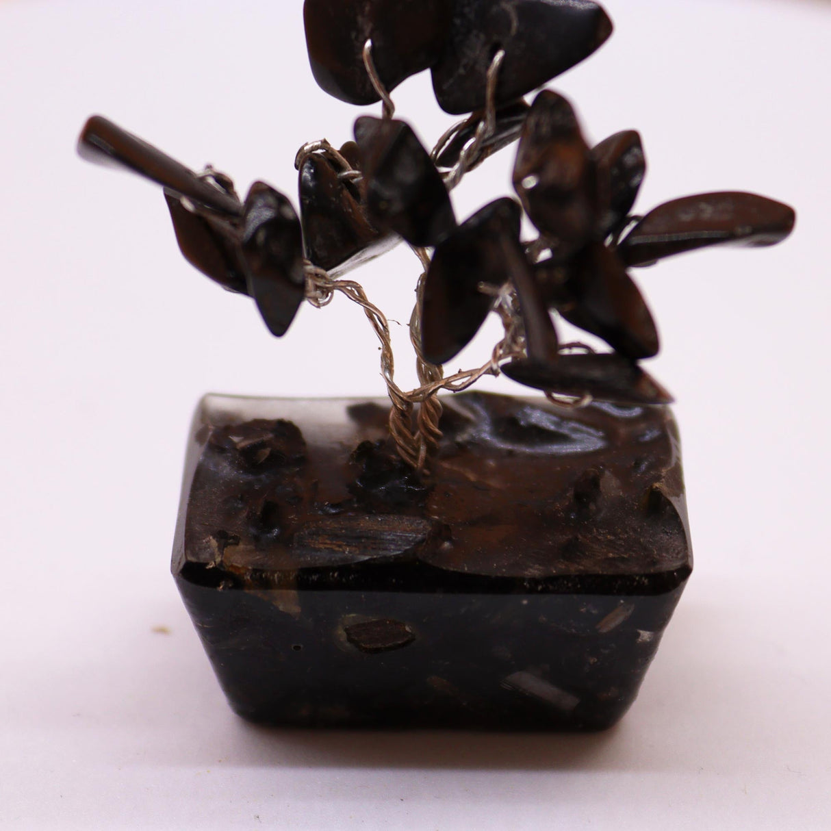 Black Agate Tree On Orgonite Base - 15 Gemstones - SHAMTAM.COM