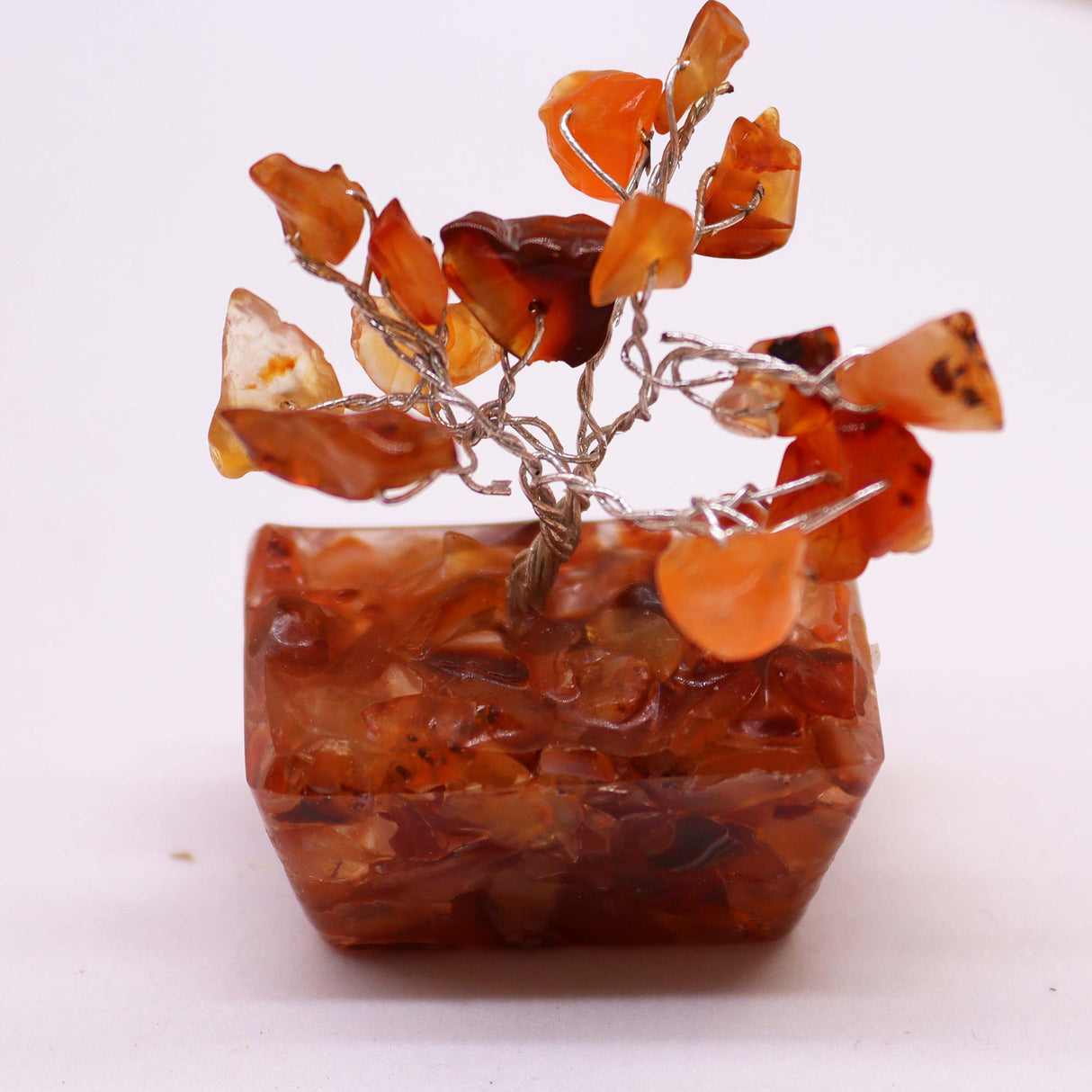 Carnelian Tree On Orgonite Base - 15 Gemstones - SHAMTAM.COM