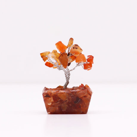 Carnelian Tree On Orgonite Base - 15 Gemstones - SHAMTAM.COM