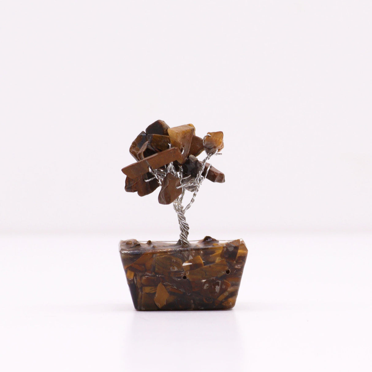 Tigers Eye Tree On Orgonite Base - 15 Gemstones - SHAMTAM.COM