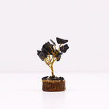 Black Agate Tree On Wood Base - 15 Gemstones - SHAMTAM.COM