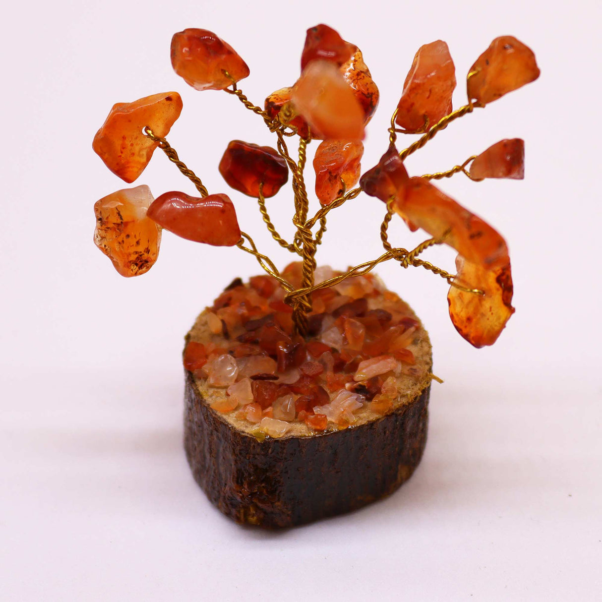 CarnelianTree On Wood Base - 15 Gemstones - SHAMTAM.COM