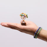 Crystal Tree On Wood Base - 15 Gemstones - SHAMTAM.COM