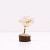 Rock Quartz Tree On Wood Base - 15 Gemstones - SHAMTAM.COM