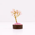 Rose Quartz Tree On Wood Base - 15 Gemstones - SHAMTAM.COM