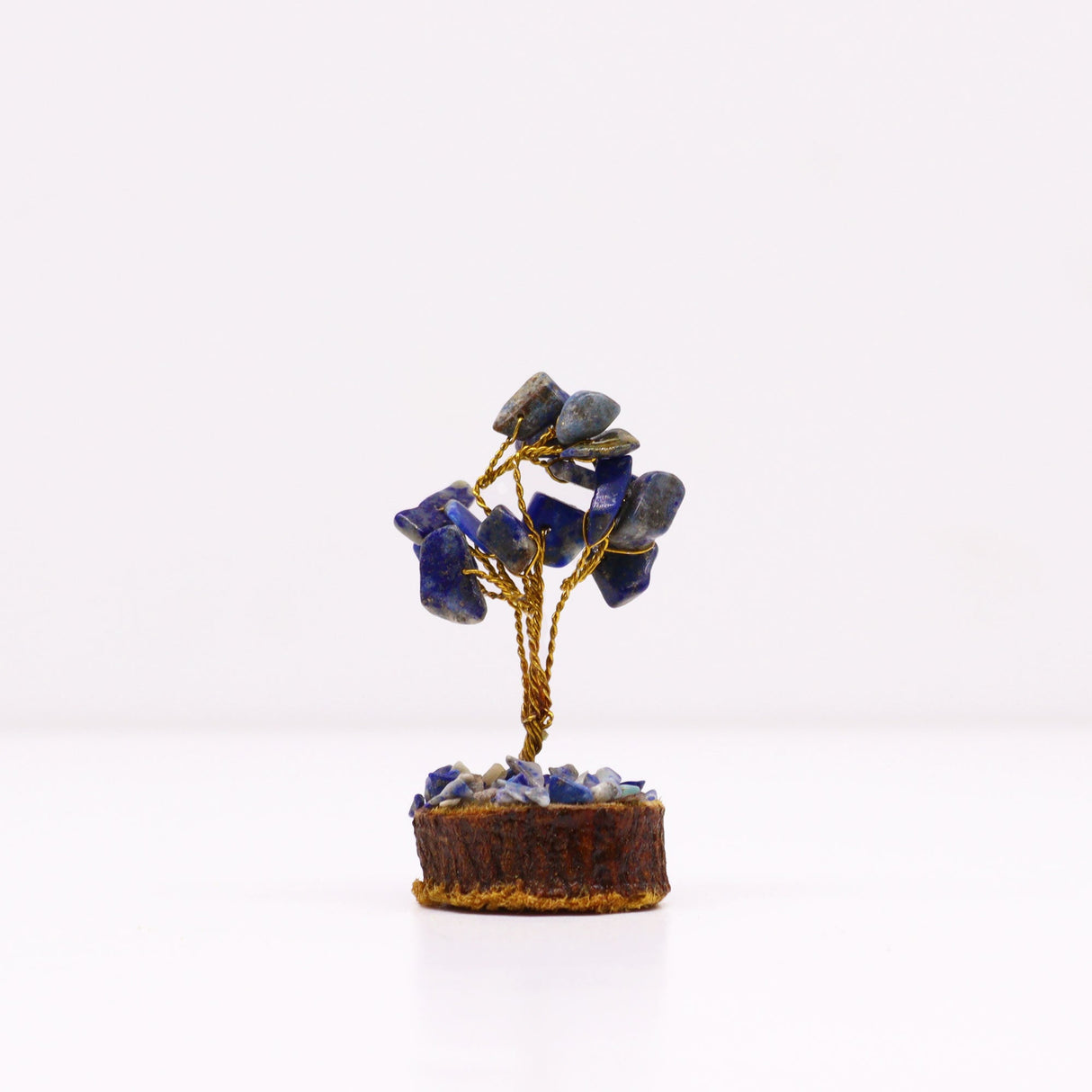 Sodalite Tree On Wood Base - 15 Gemstones - SHAMTAM.COM