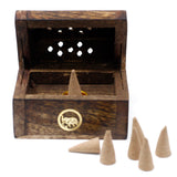 Incense Cone Burner - Mini Mango Wood Smoke Box for Relaxation - SHAMTAM.COM