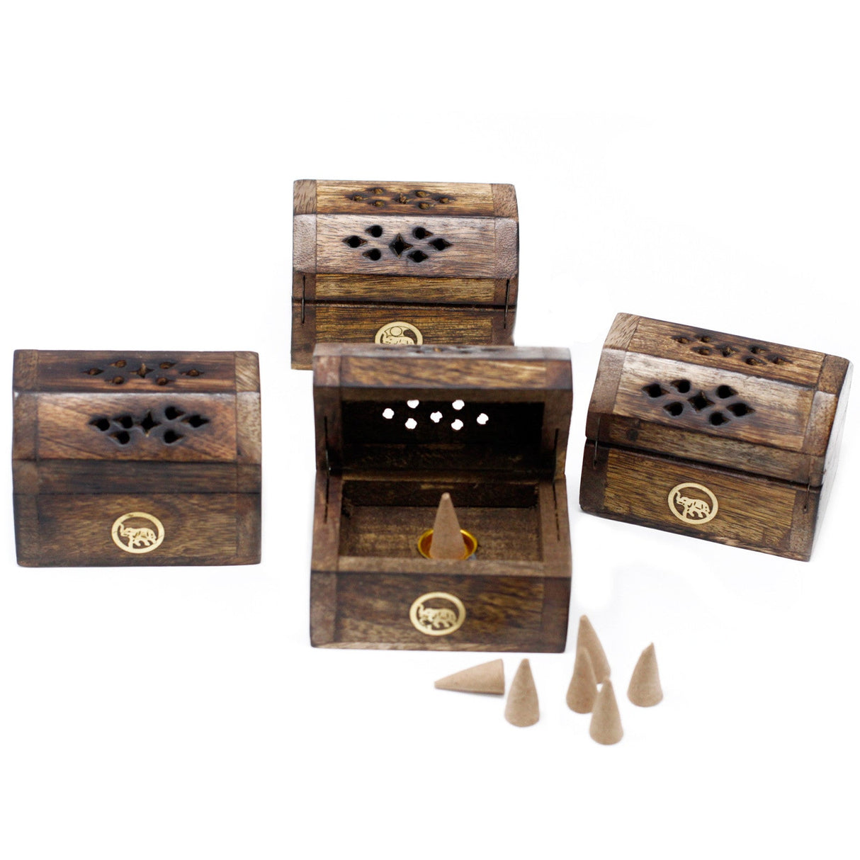 Incense Cone Burner - Mini Mango Wood Smoke Box for Relaxation - SHAMTAM.COM