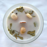 Mint and Moonstone Crystal Candle - Inner Growth - Gemstone - SHAMTAM.COM