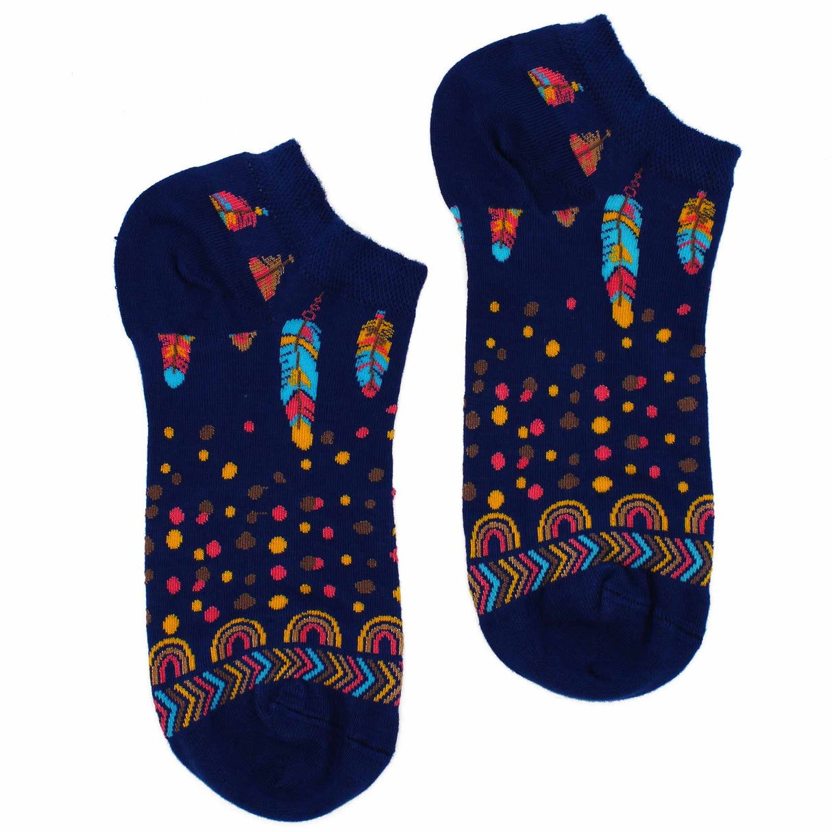 Indian Socks Low M/L 7.5 - 11.5 - Indian Feathers - SHAMTAM.COM